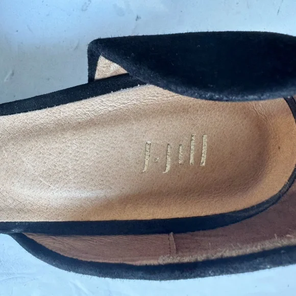 Black suede shoes are J.Jill Marlowe d'Orsay kitten heels.  Size 8 - Picture 3 of 12